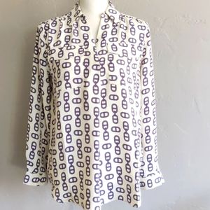 Ann Taylor Chain Design Blouse M NWT